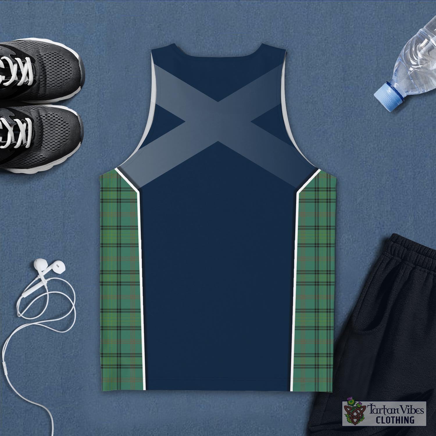 Tartan Vibes Clothing Ross Hunting Ancient Tartan Men's Tanks Top with Family Crest and Scottish Thistle Vibes Sport Style