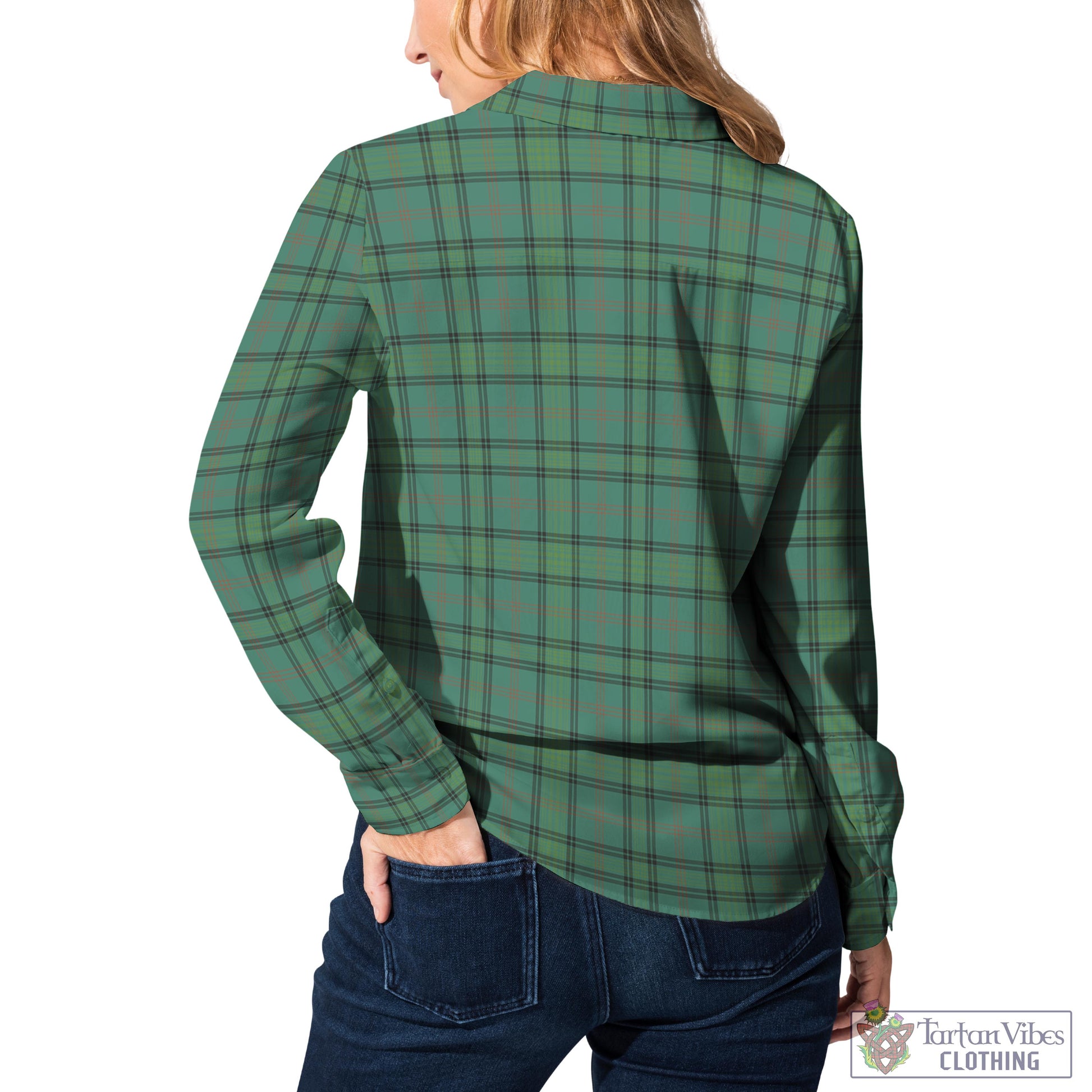 Tartan Vibes Clothing Ross Hunting Ancient Tartan Womens Casual Shirt with Family Crest