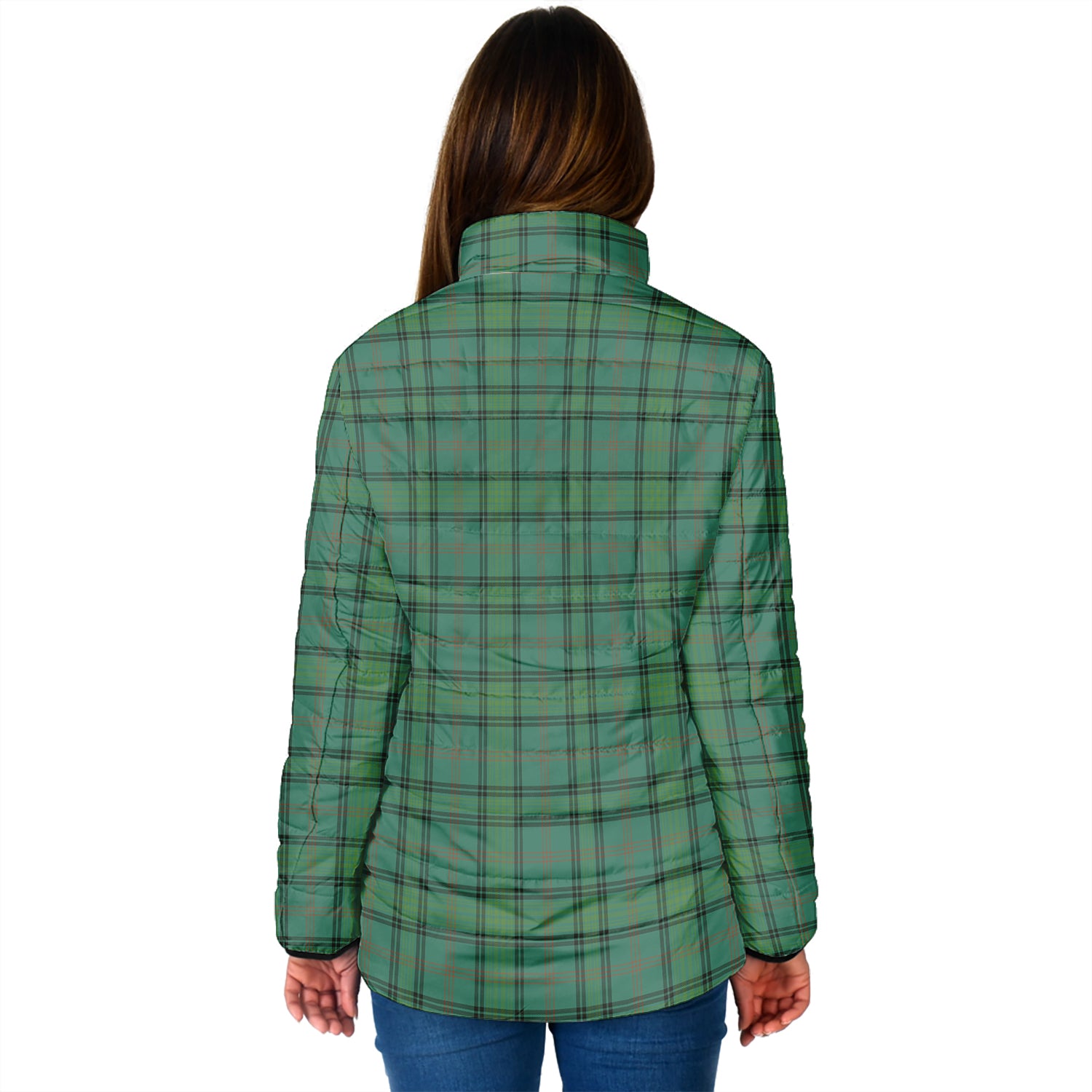 Ross Hunting Ancient Tartan Padded Jacket with Family Crest - Tartan Vibes Clothing