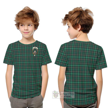 Ross Hunting Modern Tartan Kid T-Shirt with Family Crest