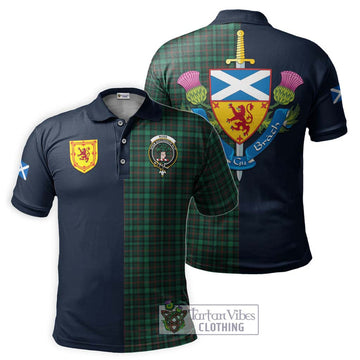 Ross Hunting Modern Tartan Polo Shirt Alba with Scottish Lion Royal Arm Half Style