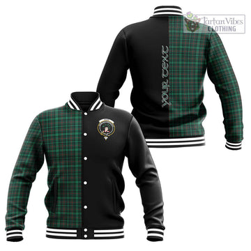 Ross Hunting Modern Tartan Baseball Jacket with Family Crest and Half Of Me Style