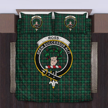 Ross Hunting Modern Tartan Quilt Bed Set with Family Crest