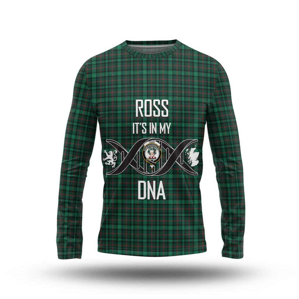 Ross Hunting Modern Tartan Long Sleeve T-Shirt with Family Crest DNA In Me Style Unisex - Tartanvibesclothing Shop