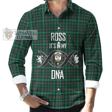 Ross Hunting Modern Tartan Long Sleeve Button Shirt with Family Crest DNA In Me Style