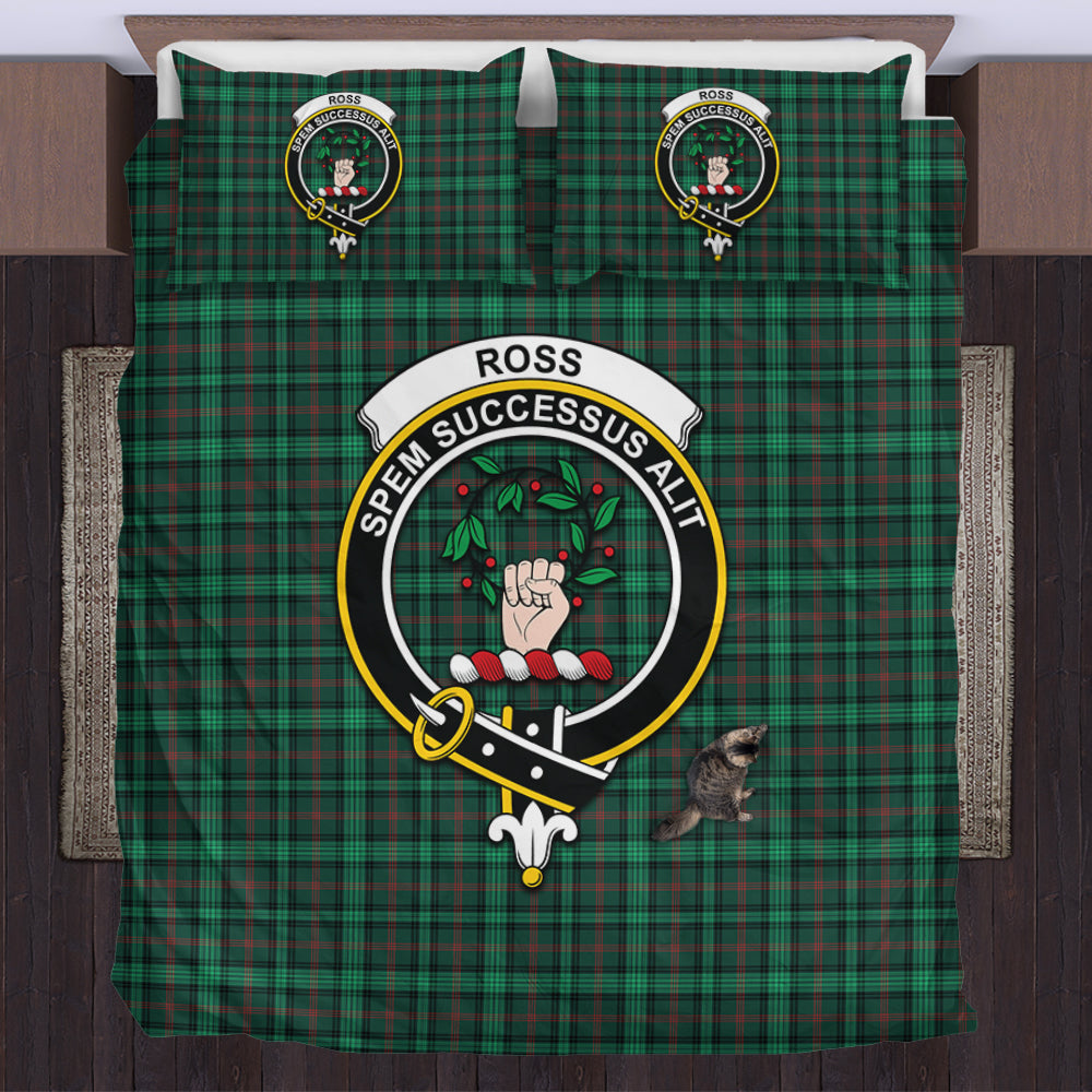 Ross Hunting Modern Tartan Bedding Set with Family Crest US Bedding Set - Tartan Vibes Clothing