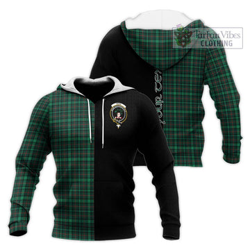 Ross Hunting Modern Tartan Knitted Hoodie with Family Crest and Half Of Me Style