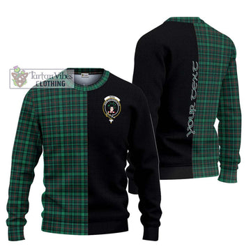 Ross Hunting Modern Tartan Ugly Sweater with Family Crest and Half Of Me Style