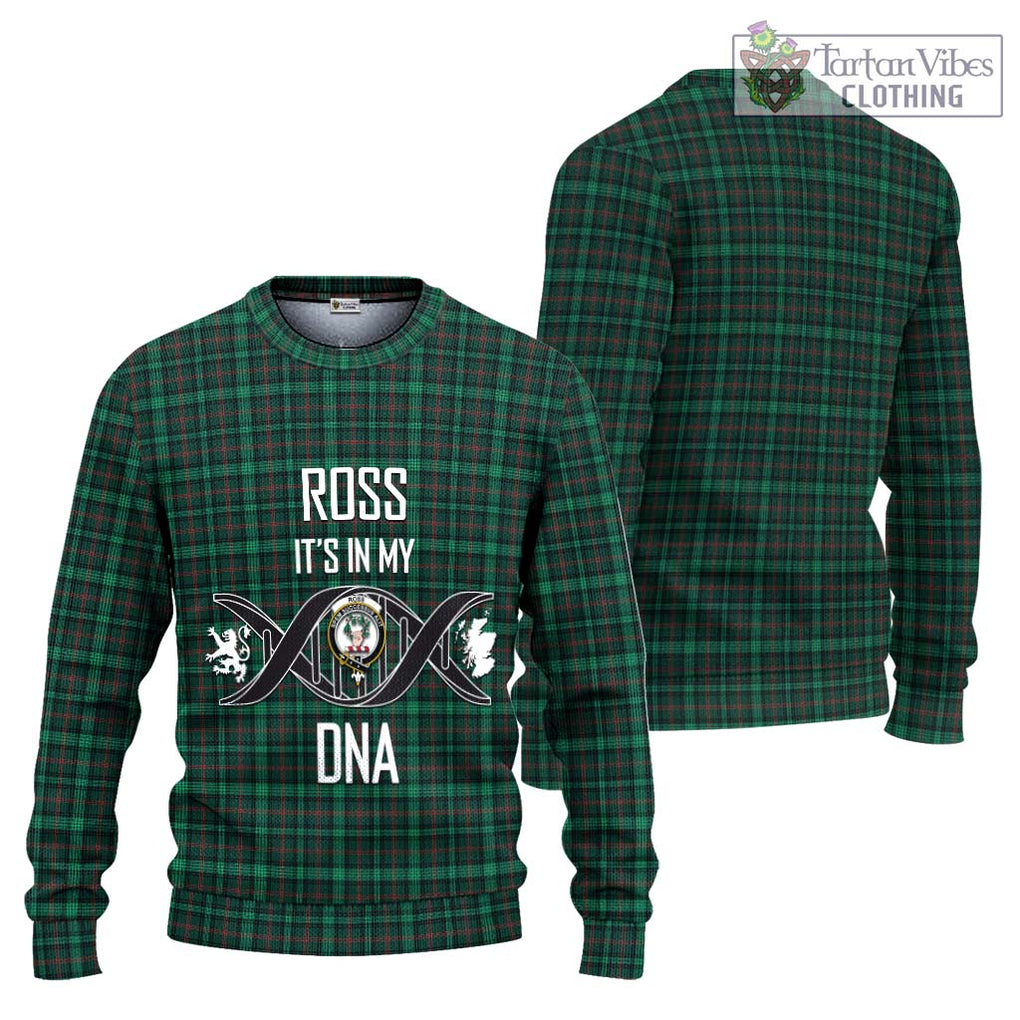 Ross Hunting Modern Tartan Knitted Sweater with Family Crest DNA In Me Style Unisex - Tartanvibesclothing Shop