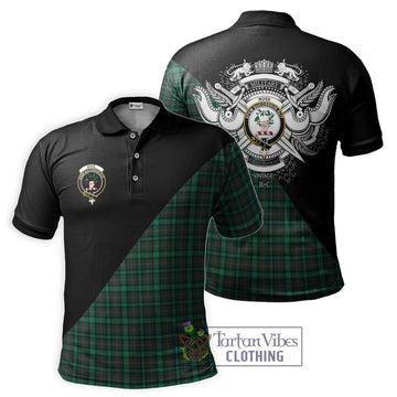 Ross Hunting Modern Tartan Polo Shirt with Family Crest and Military Logo Style