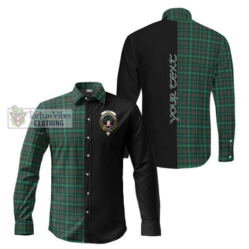 Ross Hunting Modern Tartan Long Sleeve Button Shirt with Family Crest and Half Of Me Style