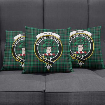 Ross Hunting Modern Tartan Pillow Cover with Family Crest