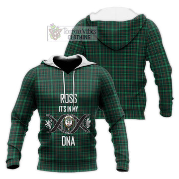 Ross Hunting Modern Tartan Knitted Hoodie with Family Crest DNA In Me Style