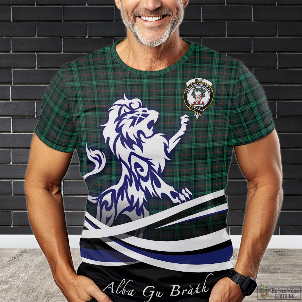 ross-hunting-modern-tartan-t-shirt-with-alba-gu-brath-regal-lion-emblem