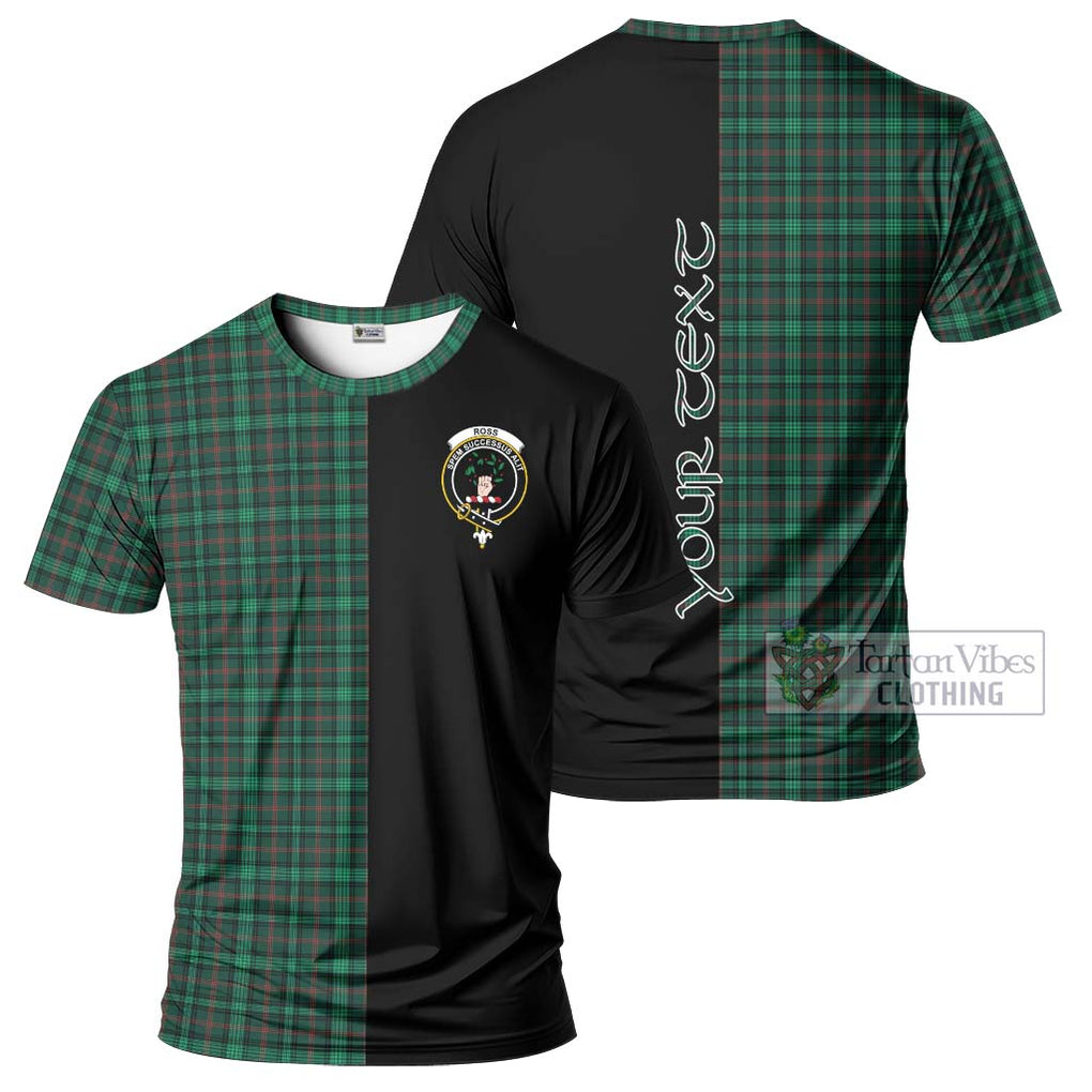 Ross Hunting Modern Tartan T-Shirt with Family Crest and Half Of Me Style Kid's Shirt - Tartanvibesclothing Shop