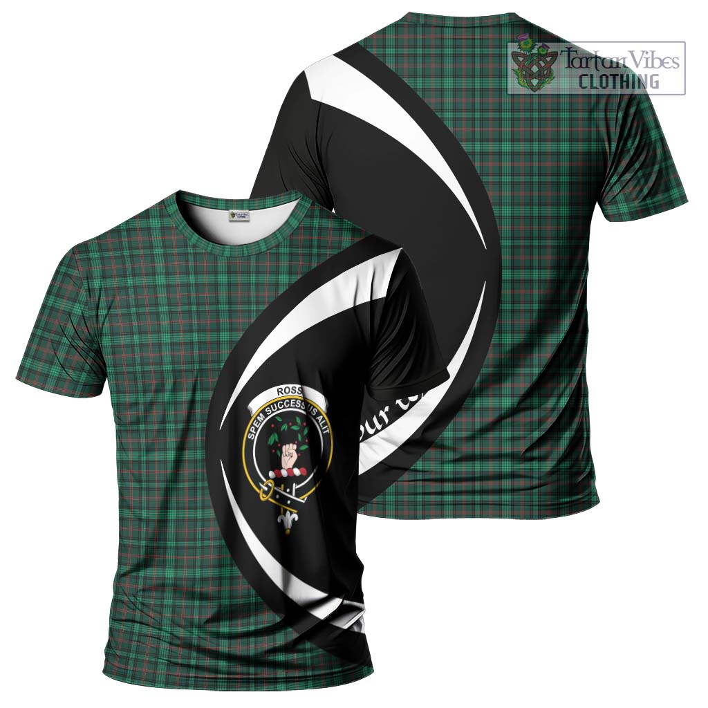 Tartan Vibes Clothing Ross Hunting Modern Tartan T-Shirt with Family Crest Circle Style