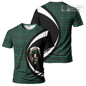 Ross Hunting Modern Tartan T-Shirt with Family Crest Circle Style