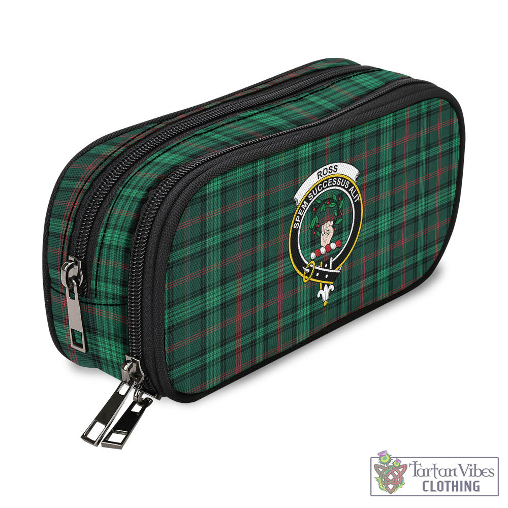 Tartan Vibes Clothing Ross Hunting Modern Tartan Pen and Pencil Case with Family Crest