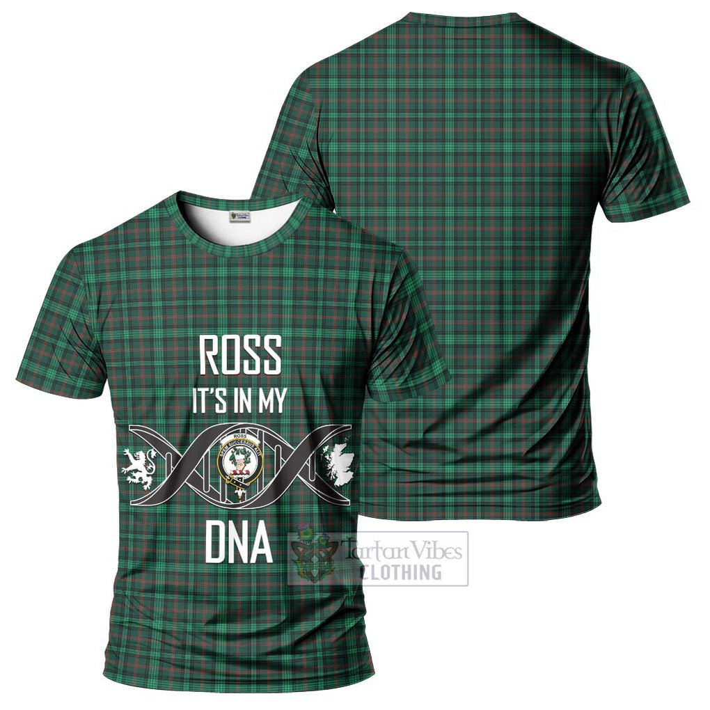 Ross Hunting Modern Tartan T-Shirt with Family Crest DNA In Me Style - Tartan Vibes Clothing