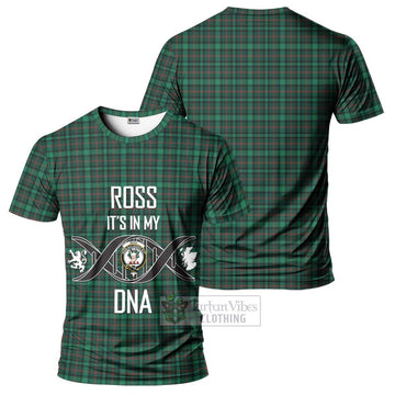 Ross Hunting Modern Tartan T-Shirt with Family Crest DNA In Me Style