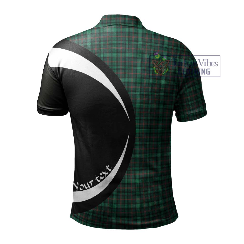 Ross Hunting Modern Tartan Men's Polo Shirt with Family Crest Circle Style - Tartan Vibes Clothing