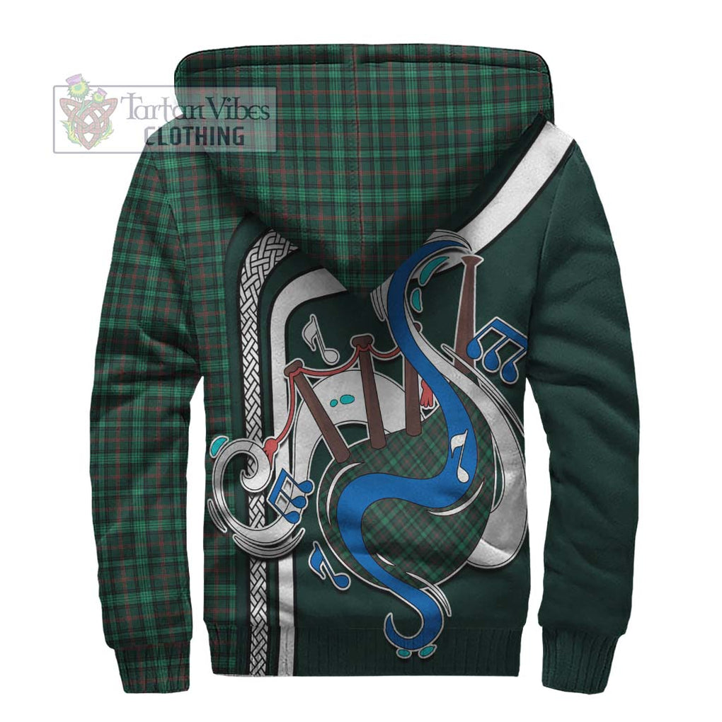 Ross Hunting Modern Tartan Sherpa Hoodie with Epic Bagpipe Style - Tartanvibesclothing Shop