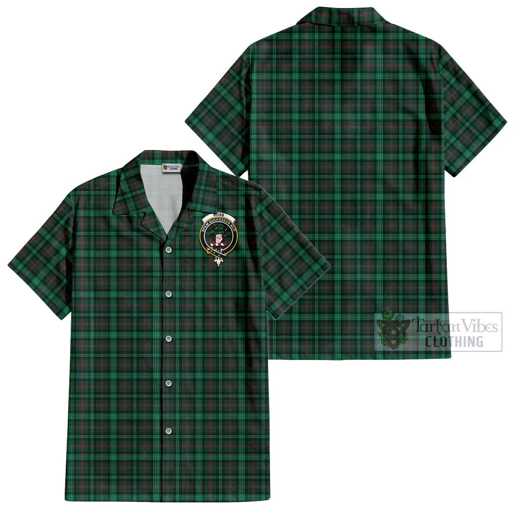 Ross Hunting Modern Tartan Cotton Hawaiian Shirt with Family Crest Kid - Tartan Vibes Clothing