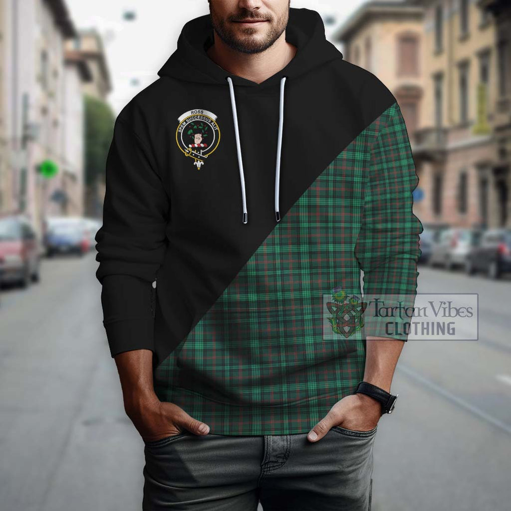 Ross Hunting Modern Tartan Hoodie with Family Crest and Military Logo Style - Tartanvibesclothing Shop