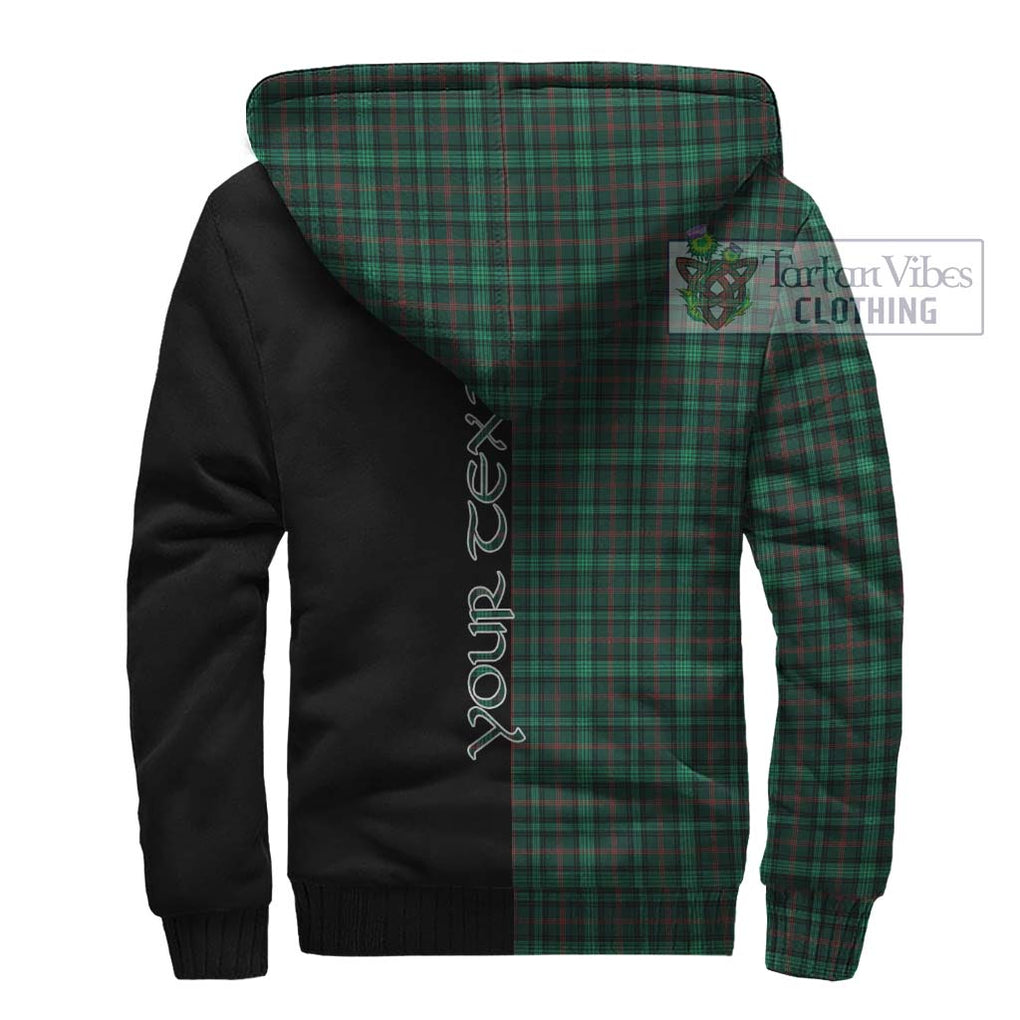 Ross Hunting Modern Tartan Sherpa Hoodie with Family Crest and Half Of Me Style - Tartanvibesclothing Shop