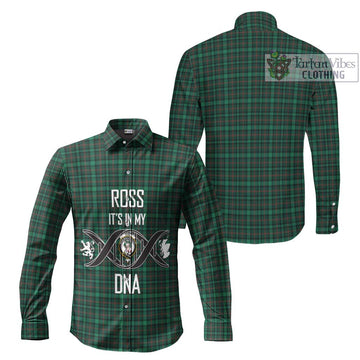 Ross Hunting Modern Tartan Long Sleeve Button Shirt with Family Crest DNA In Me Style