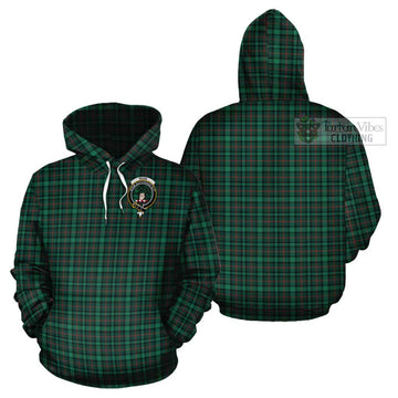 Ross Hunting Modern Tartan Cotton Hoodie with Family Crest