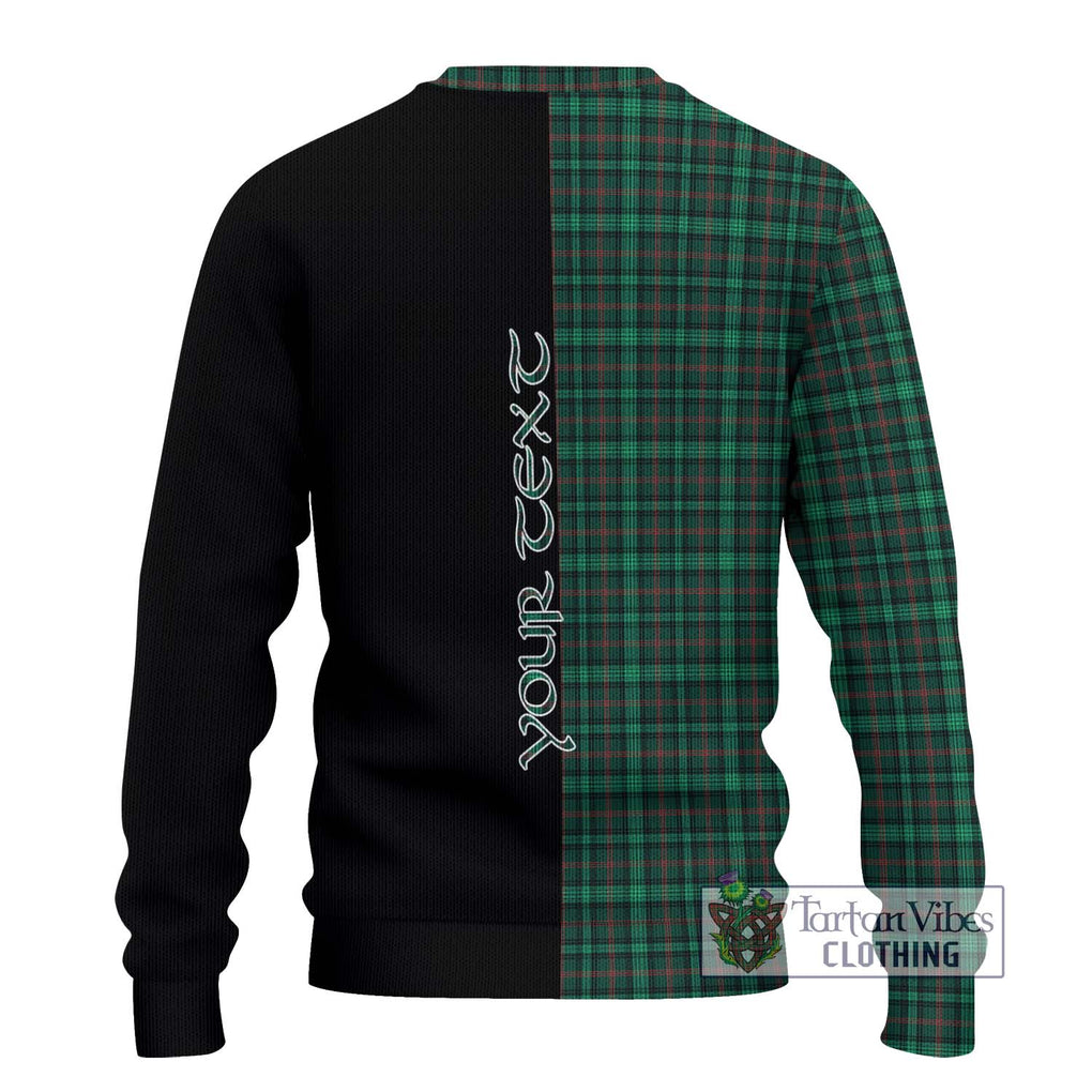 Ross Hunting Modern Tartan Knitted Sweater with Family Crest and Half Of Me Style - Tartanvibesclothing Shop