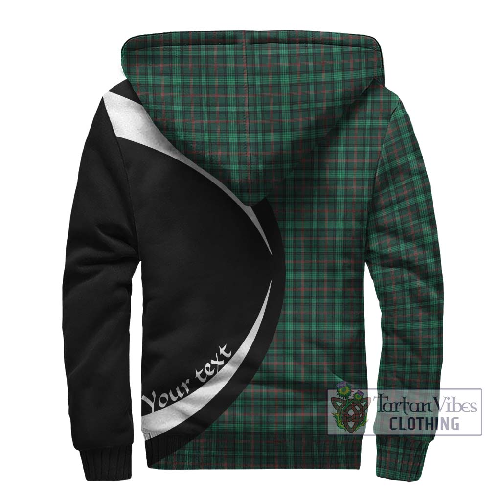 Ross Hunting Modern Tartan Sherpa Hoodie with Family Crest Circle Style - Tartan Vibes Clothing