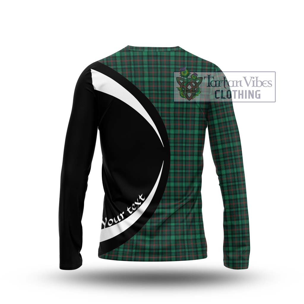 Tartan Vibes Clothing Ross Hunting Modern Tartan Long Sleeve T-Shirt with Family Crest Circle Style