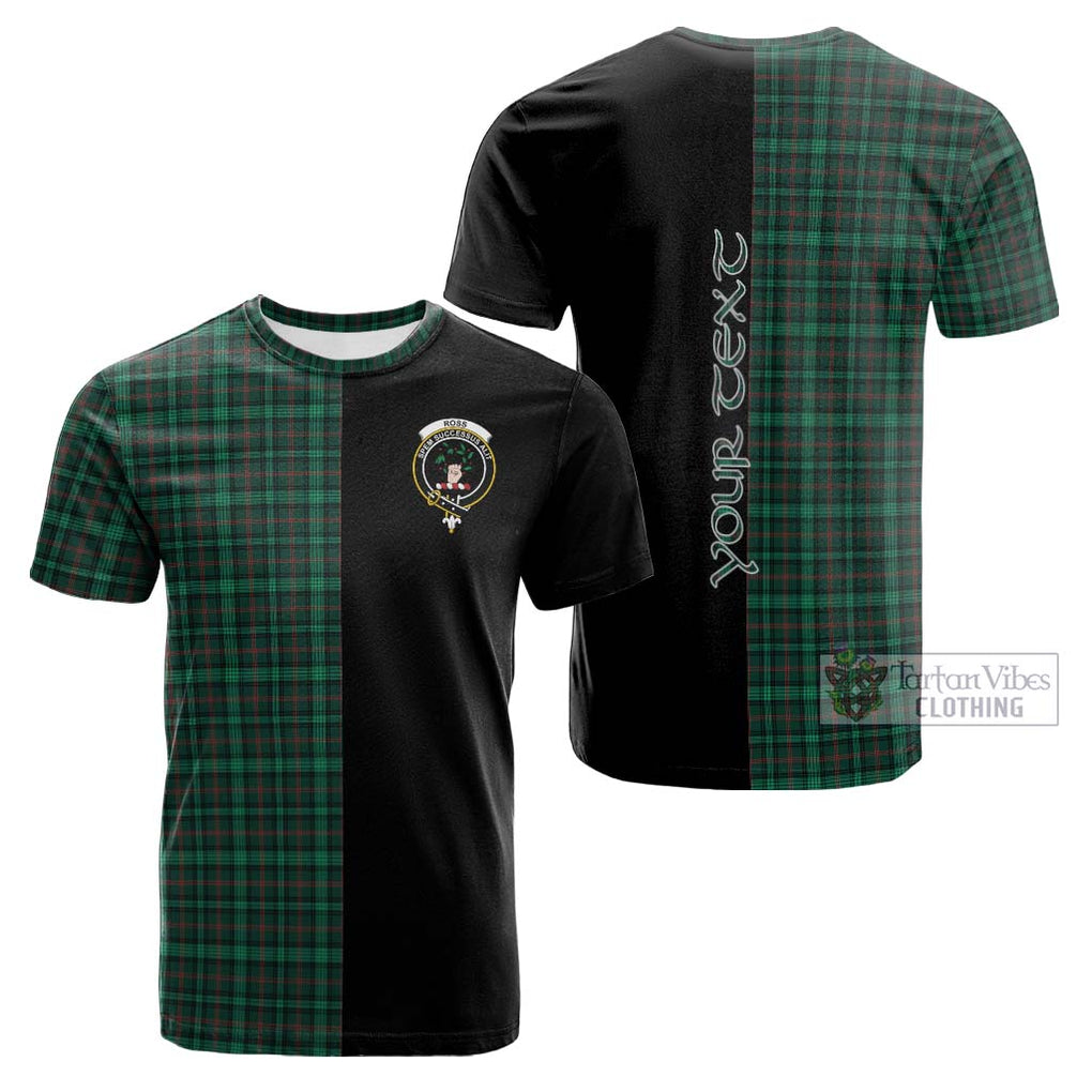 Tartan Vibes Clothing Ross Hunting Modern Tartan Cotton T-shirt with Family Crest and Half Of Me Style