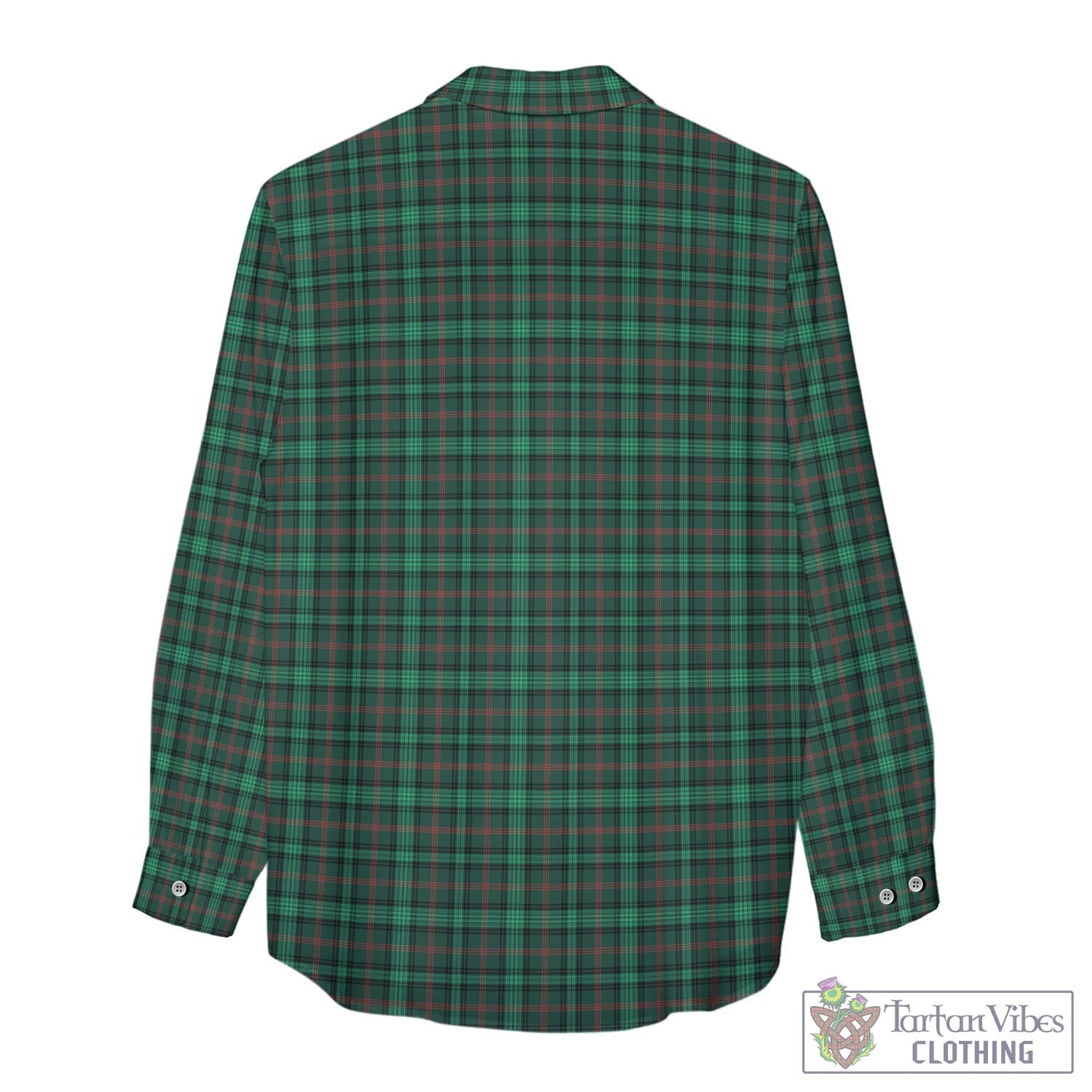 Tartan Vibes Clothing Ross Hunting Modern Tartan Womens Casual Shirt with Family Crest