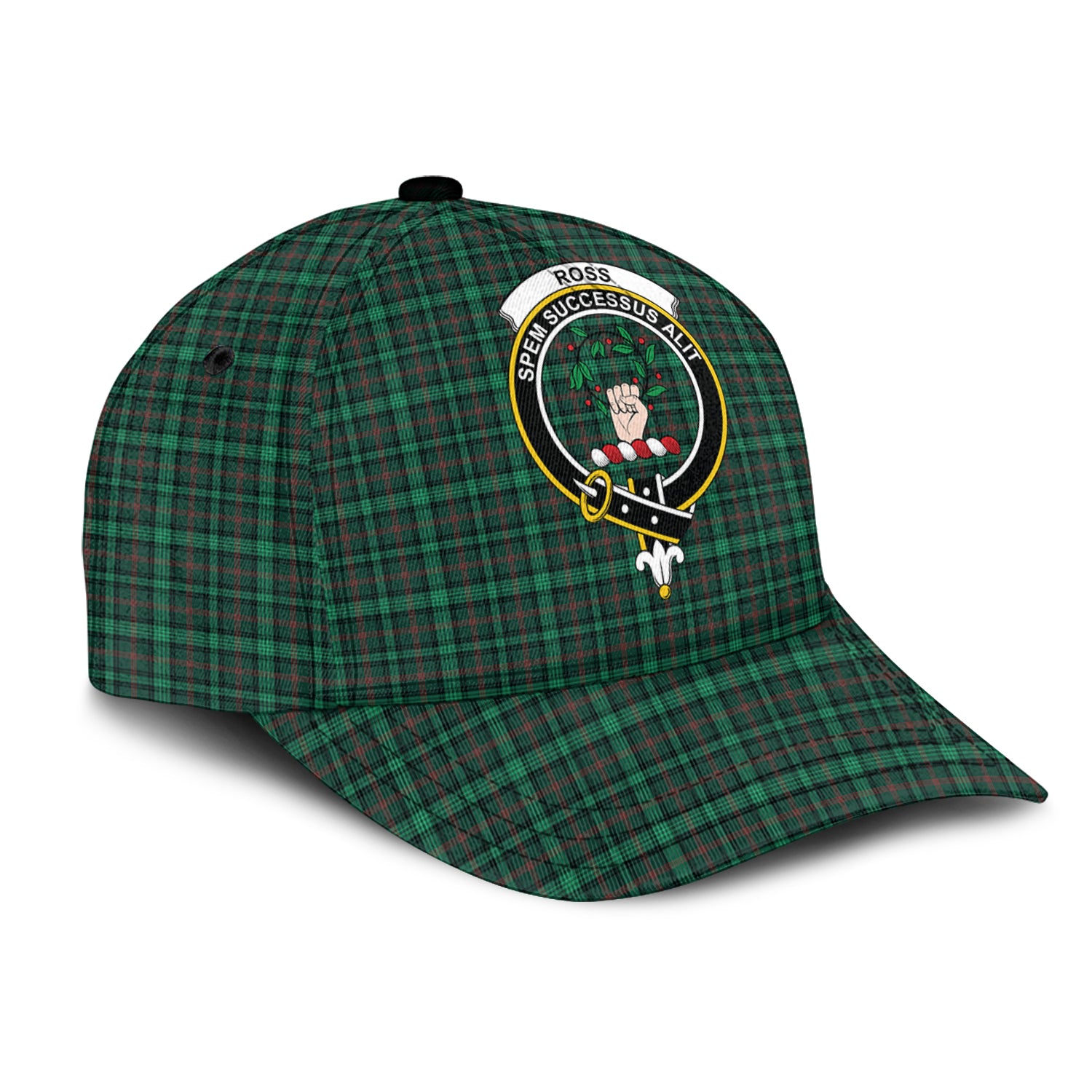 ross-hunting-modern-tartan-classic-cap-with-family-crest