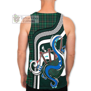 Ross Hunting Modern Tartan Men's Tank Top with Epic Bagpipe Style