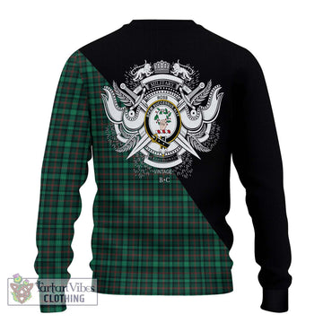 Ross Hunting Modern Tartan Ugly Sweater with Family Crest and Military Logo Style