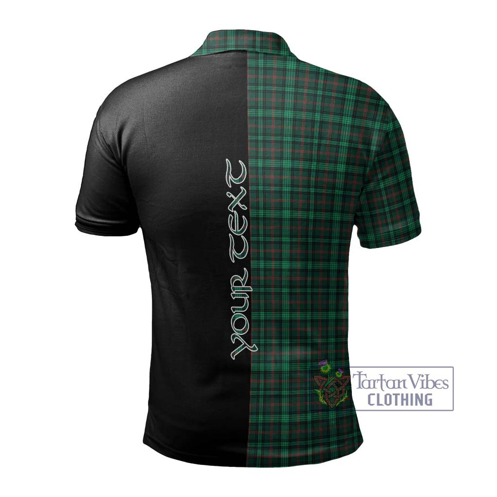 Ross Hunting Modern Tartan Polo Shirt with Family Crest and Half Of Me Style - Tartanvibesclothing Shop