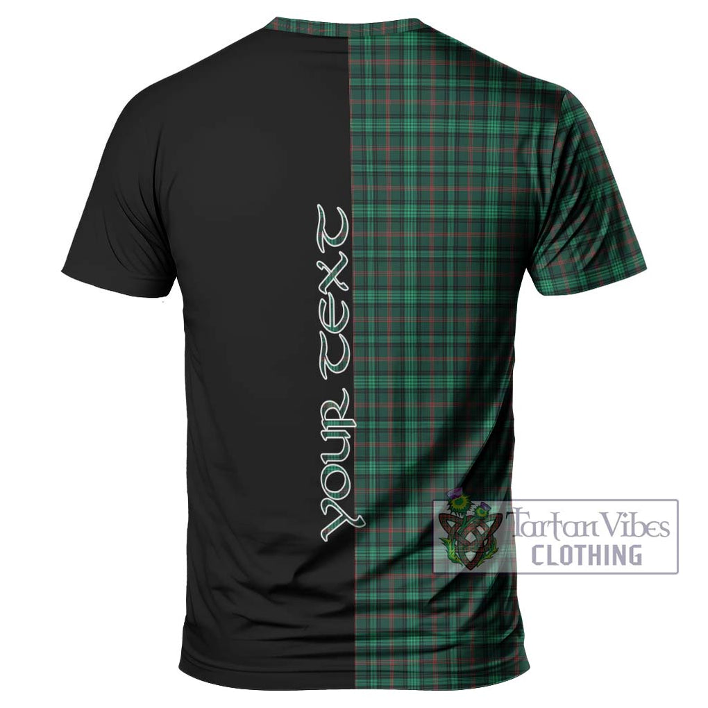 Ross Hunting Modern Tartan T-Shirt with Family Crest and Half Of Me Style - Tartanvibesclothing Shop