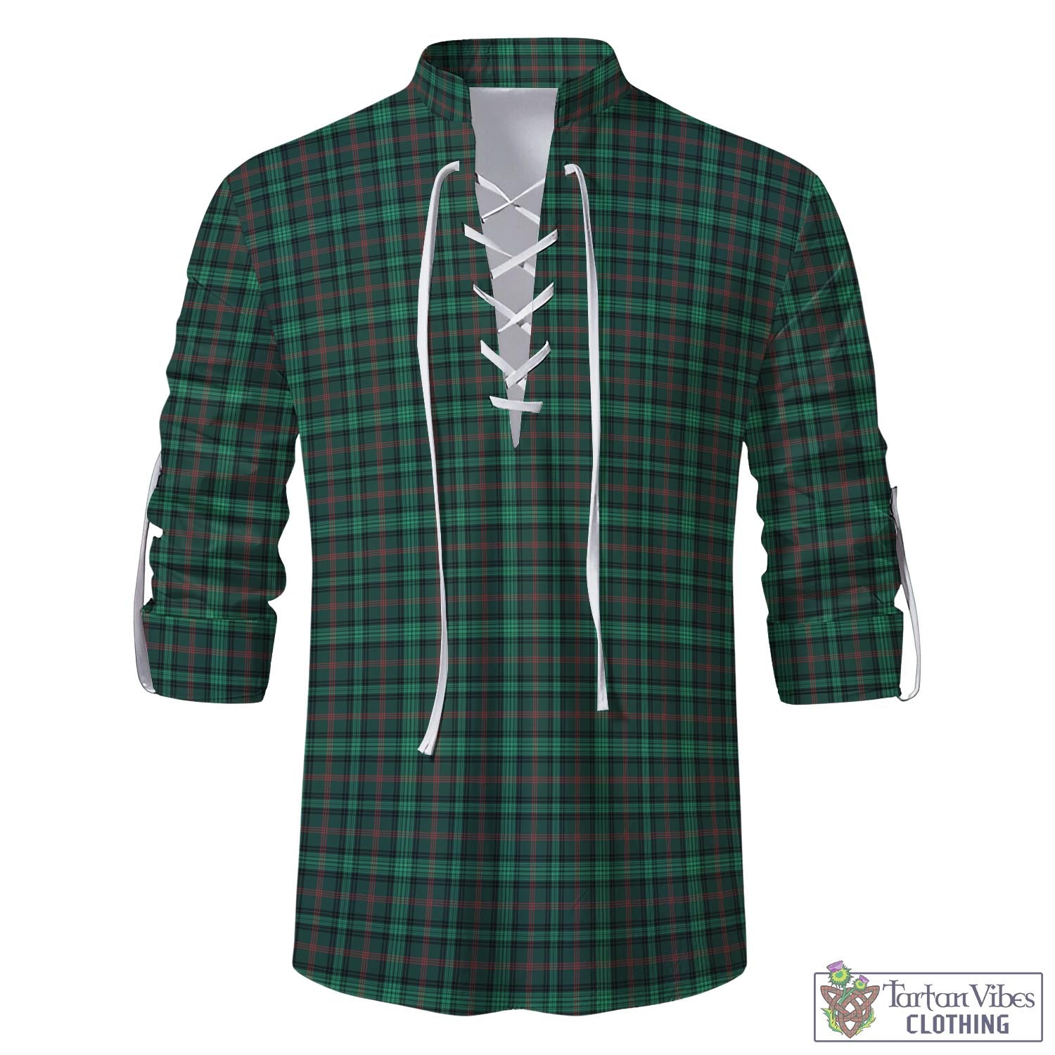 Tartan Vibes Clothing Ross Hunting Modern Tartan Men's Scottish Traditional Jacobite Ghillie Kilt Shirt