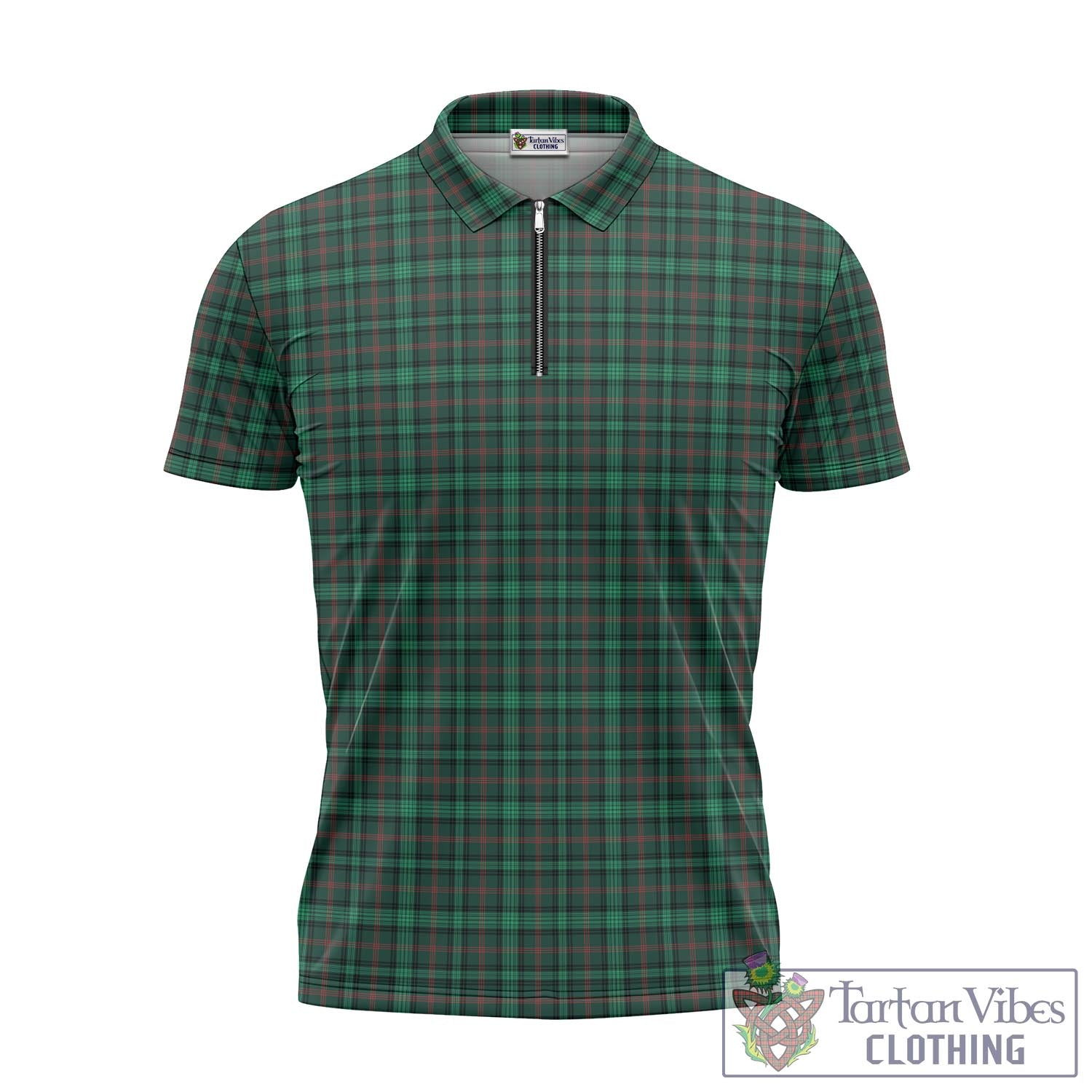 Tartan Vibes Clothing Ross Hunting Modern Tartan Zipper Polo Shirt