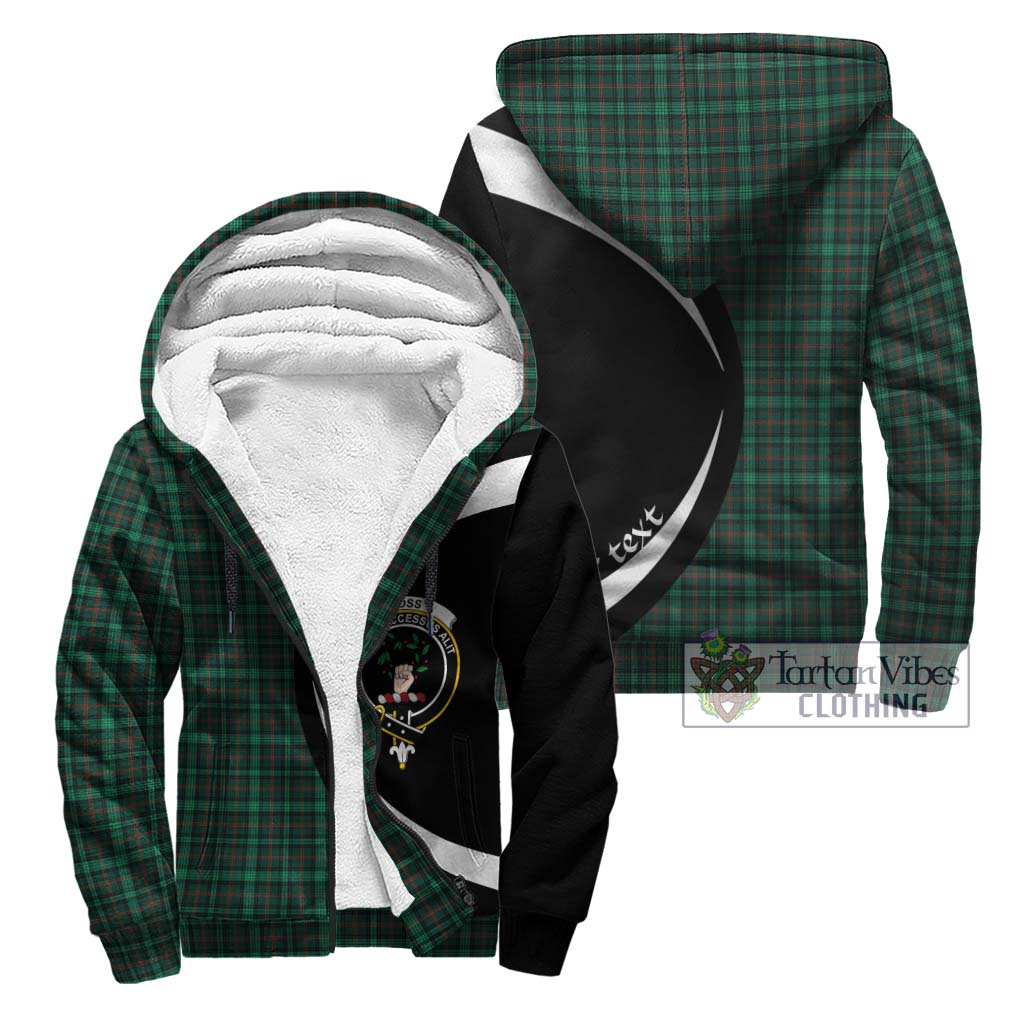 Ross Hunting Modern Tartan Sherpa Hoodie with Family Crest Circle Style Unisex - Tartan Vibes Clothing