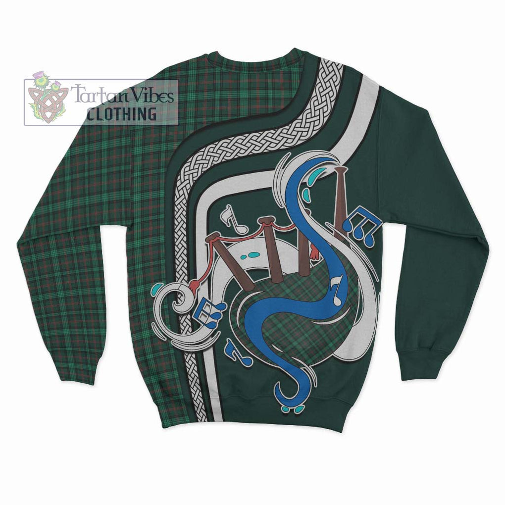 Tartan Vibes Clothing Ross Hunting Modern Tartan Sweatshirt with Epic Bagpipe Style