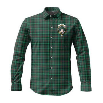 Ross Hunting Modern Tartan Long Sleeve Button Up Shirt with Family Crest