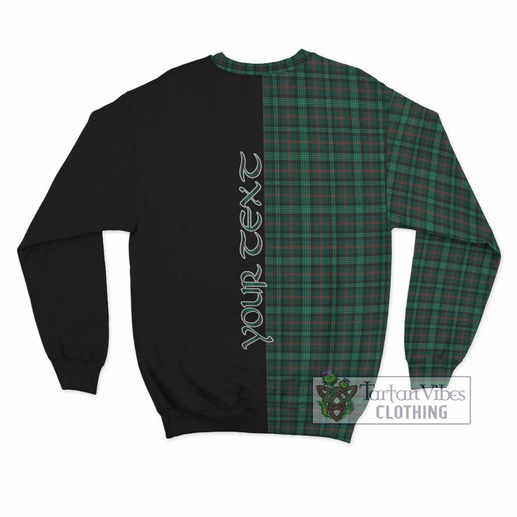 Ross Hunting Modern Tartan Sweatshirt with Family Crest and Half Of Me Style - Tartanvibesclothing Shop