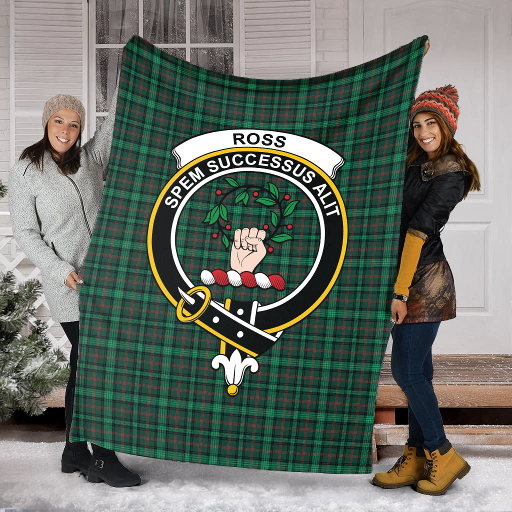 ross-hunting-modern-tartab-blanket-with-family-crest