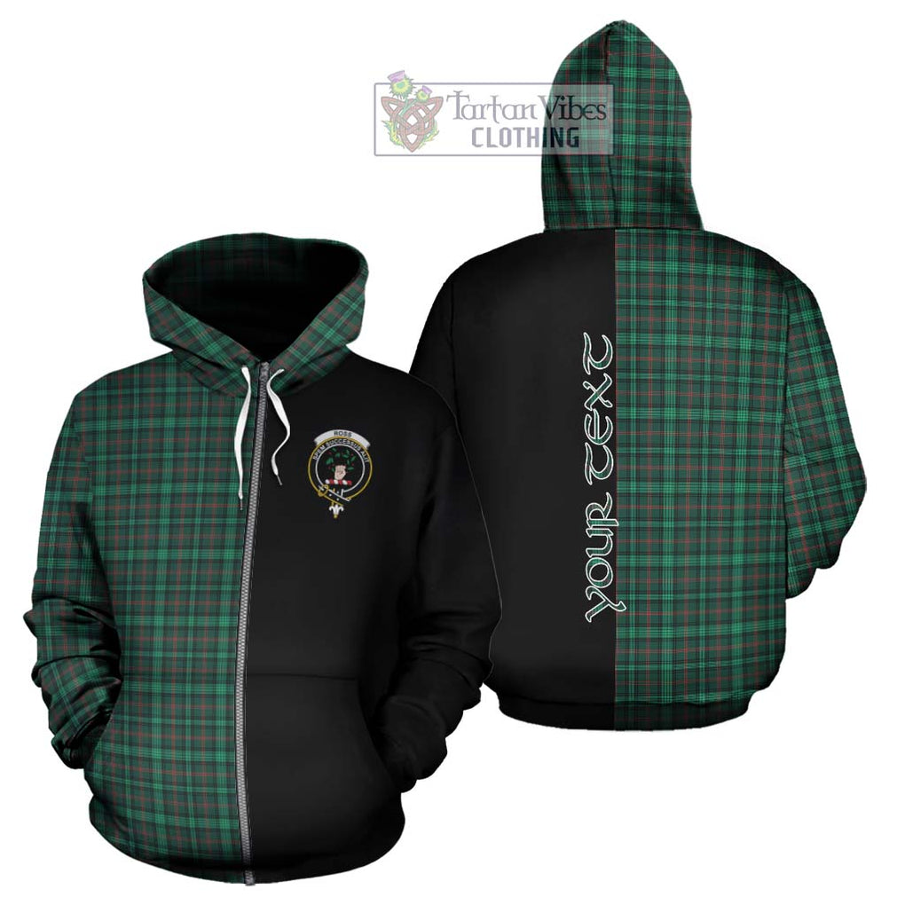 Ross Hunting Modern Tartan Hoodie with Family Crest and Half Of Me Style - Tartanvibesclothing Shop