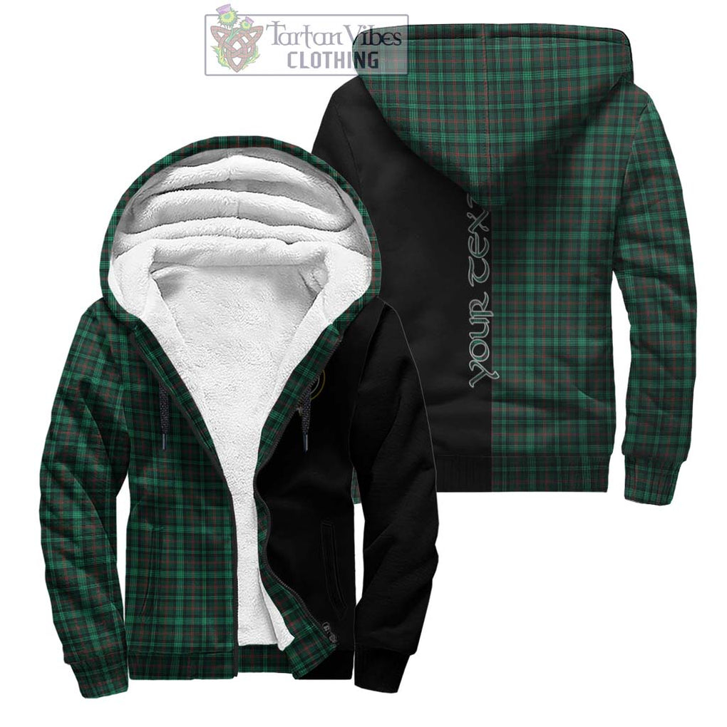 Ross Hunting Modern Tartan Sherpa Hoodie with Family Crest and Half Of Me Style Unisex - Tartanvibesclothing Shop